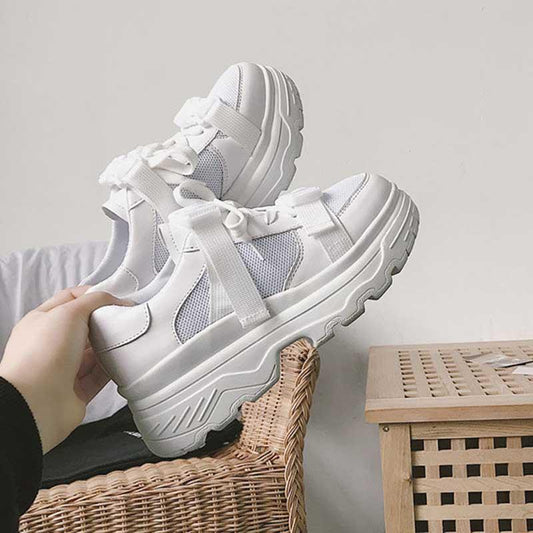 Plus Size 35-39 Summer Retro Women Mesh Sneakers Girls Breathable Running Basketball Shoeses Shockproof Non-slip Shoes