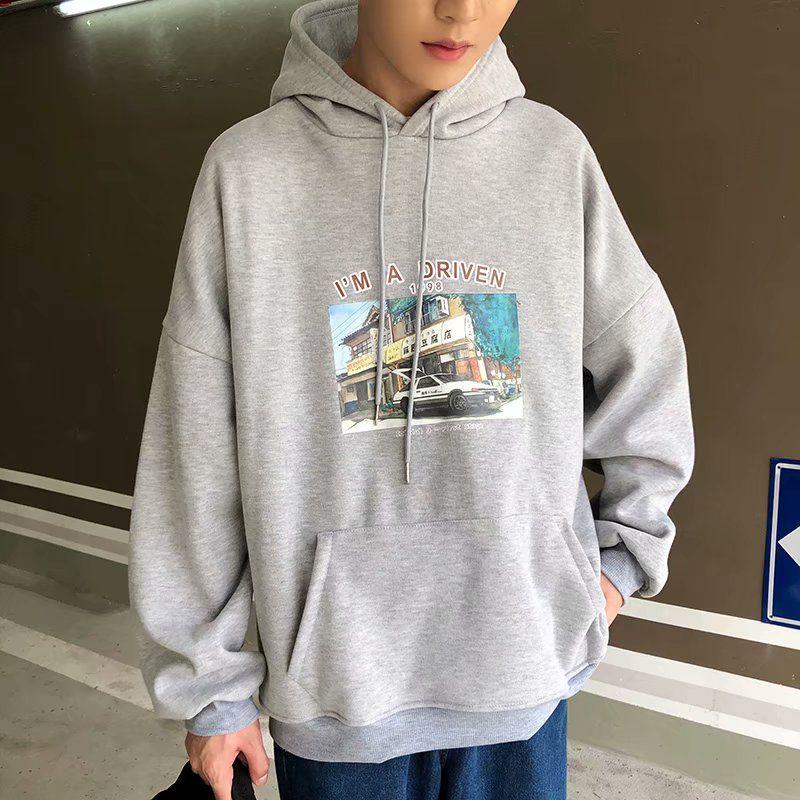 Autumn Winter Funny Printing Hoodies Warm Fleece Hooded Men Hoodies Cashmere Addition Sweatshirts