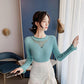 Sweater Women Autumn Winter Bottoming Shirt Women's Mesh Stitching Loose Long-sleeved Round Neck Korean Knit Sweater with Top