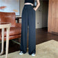 Flared Pants Women Fashion Plus Size Loose Casual Trousers Spring Autumn Women Bottoms Black White