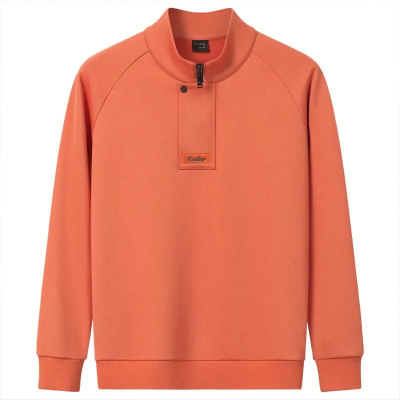 Spring and Autumn Men's Zipper Stand Collar Sweater Medium Half Turtleneck Solid Color Jacket Men's Casual Top Personality Sweater