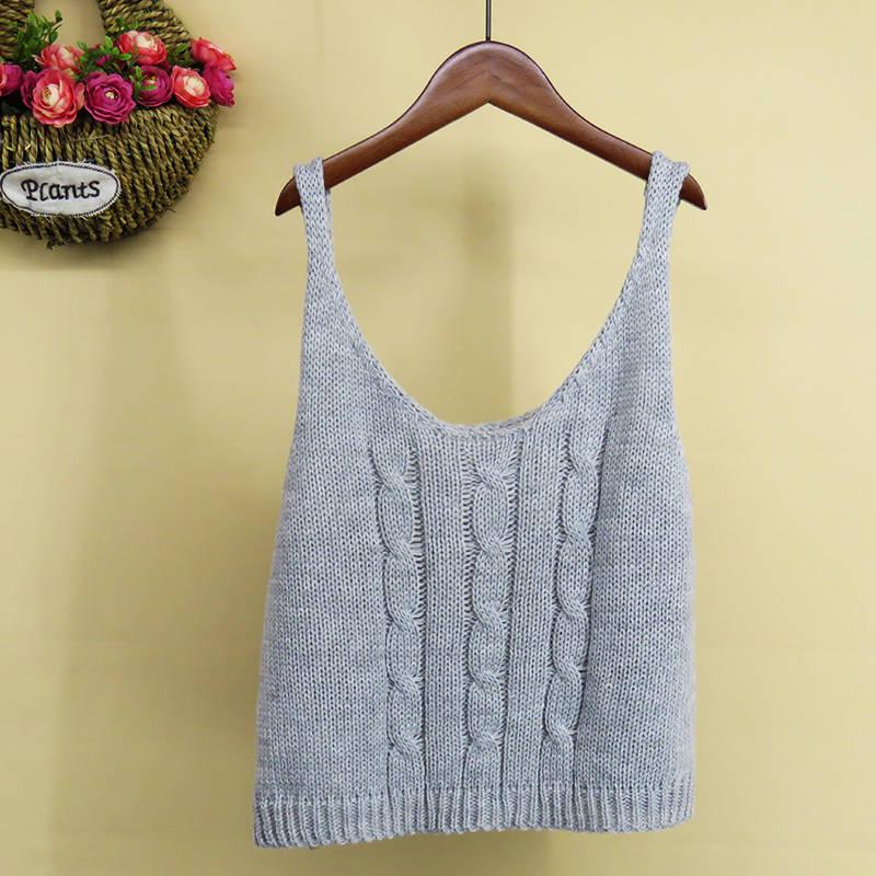 V-neck sexy camisole halter shirt loose sleeveless knit vest small suspenders sweater autumn