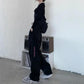 Winter and Autumn Korean Style Drawstring Leggings Trousers Women Loose Straight Wide-leg Sports and Leisure Trousers