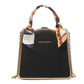 Ladies Premium Solid Color Silk Scarf Handbag Exquisite Chain One Shoulder Crossbody Box Bag