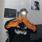 Dark Gothic Funny Pumpkin Fake Two Loose Long Sleeve T-shirts Modern Fashion Long Sleeve Clothing