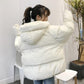 Female Student Winter Clothes Ins Bread Jacket Korean Style Loose BF Short Thick Hooded Cotton Jacket