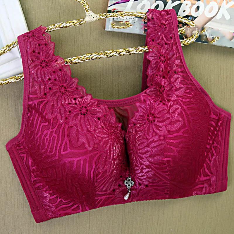 No Steel Ring Full Cup Gathering Adjustment To Receive The Auxiliary Breast Upper Support Stereotyped Breathable Beautiful Back Anti-sagging Bra