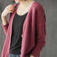 Spring and Autumn Plus Size Women's Lazy Style Knitted Cardigan Jacket Loose Literary Buttons Casual Sweater