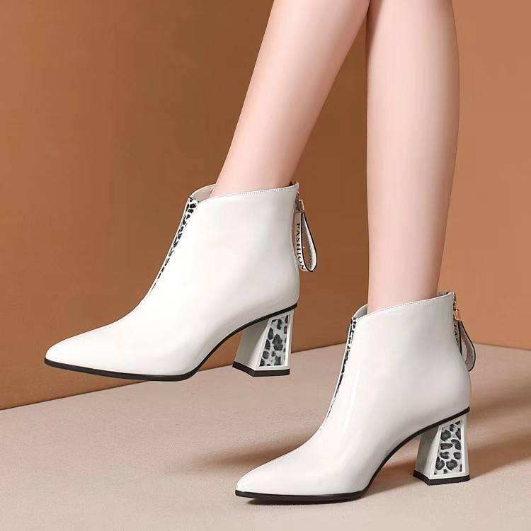 Autumn Winter Short Cylinder Boots With High Heel Boots Shoes Martin Boots Women Ankle Boots