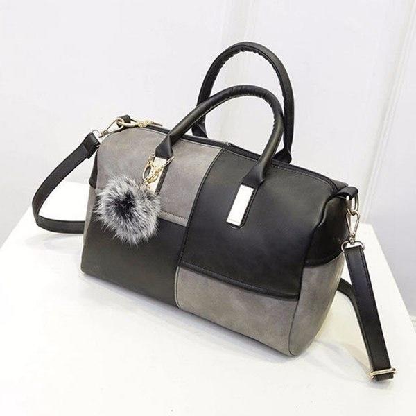 Fashion Stitching Handbag Boston Shoulder Messenger BagWomen PU Leather Crossbody Hand/Shoulder Bags