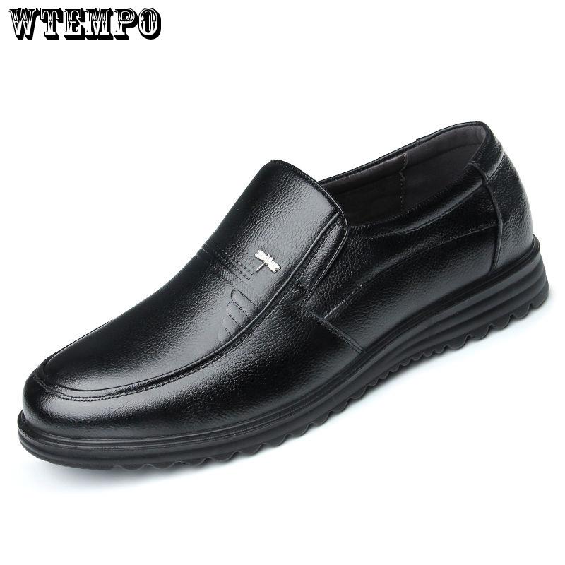 Plus Velvet Warm Leather Shoes Men's Business Casual Leather Shoes Non-slip Soft Sole