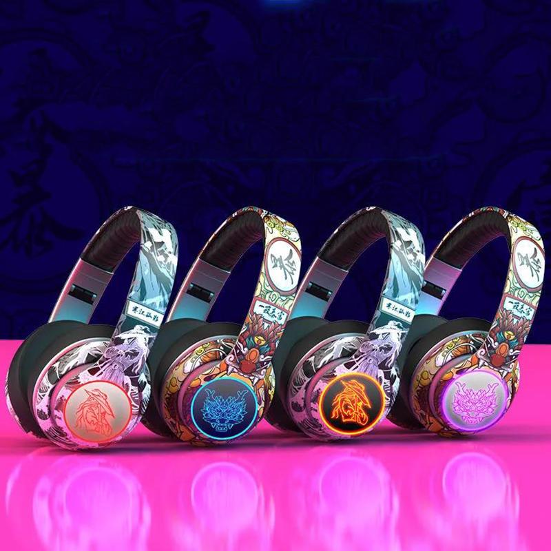 Guochaolong Wireless Bluetooth Headset Six Kinds of Sound Effects Music Games Calls Ultra-clear Sound Quality Personalized Mobile Phones Computers