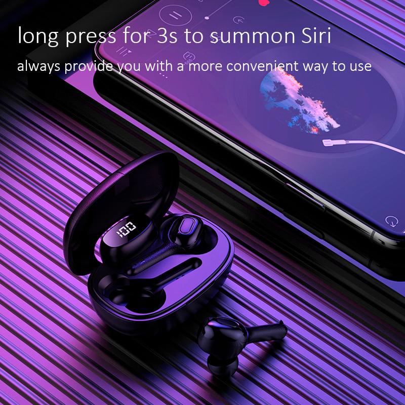Bluetooth Earphones Mini LED Display Headphone Stero Sound 1500mah Power Bank Sport Wireless Headset
