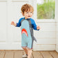 One-piece Shark Sunscreen Children's Swimsuit Cute Cartoon Toddler Baby 1-3 Years Old Long-sleeved Swimwear