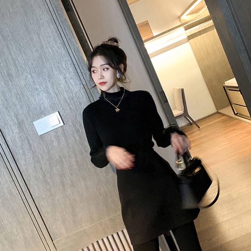 Lace Pullover Slim Sweater Female Long-sleeved Was Thin Inside Sweater Trumpet Sleeves