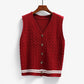 Twist Knitted Vest Women's V-neck Cardigan Spring and Autumn Korean Loose Thick Wool Vest Sleeveless Sweater Jacket