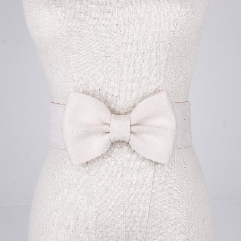 Dress with Big Bow Waist Elastic Elastic Wide Waist Girdle Female Leopard Girdle