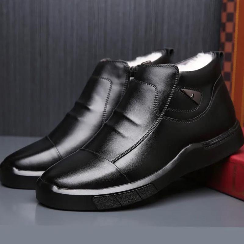 Genuine Leather Cowhide Cotton Shoes Men's Winter Men's Shoes Plus Velvet Thick Wool Warm Cotton Shoes