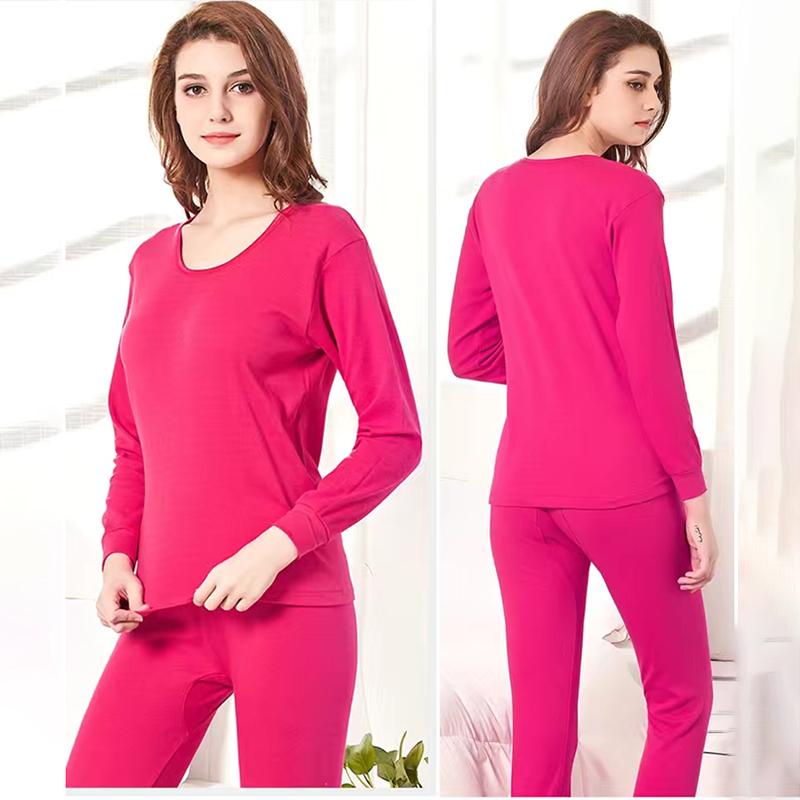 Women Long Sleeve Thermal Underwear Women Winter Thicken Tight Suit Sexy Pajamas Autumn Windproof Soft Lining Slim Body Comfortable Breathable Student