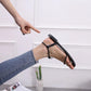 Sandals Summer All-match Flat-bottomed Roman Women's Shoes One-word Buckle Sandals One Shoe Two Flat-bottom Beach Shoes