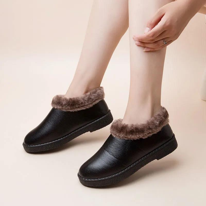 Winter Women's Cotton Shoes Non-slip Wear-resistant Waterproof Cold and Warm Cotton Shoes Plus Velvet Padded Shoes
