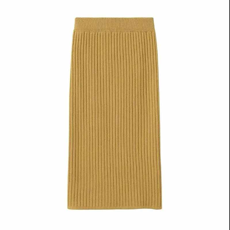 Short Knit Skirt Thread Back Slit Knit Skirt Winter Korean Style High Waist Bag Hip Skirt Female Wool Short Skirt One-step Skirt