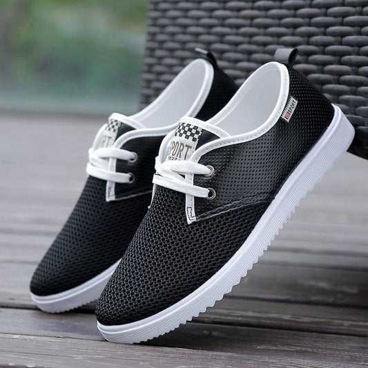 Men's Mesh Shoes Summer Breathable Sports Casual Shoes Men's Shoes Trend All-match Mesh Panel Shoes
