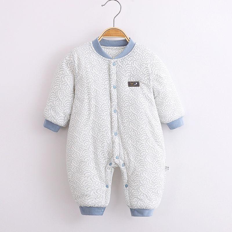 Baby Jumpsuit Autumn and Winter Newborn Clothes Male and Female Baby Clip Cotton Pure Cotton Thickened Autumn and Winter Baby Clothes