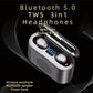 3 in 1 LED Dispaly Waterproof 5.0 Earphones Bluetooth Headphones As Bluetooth Speaker Power Bank
