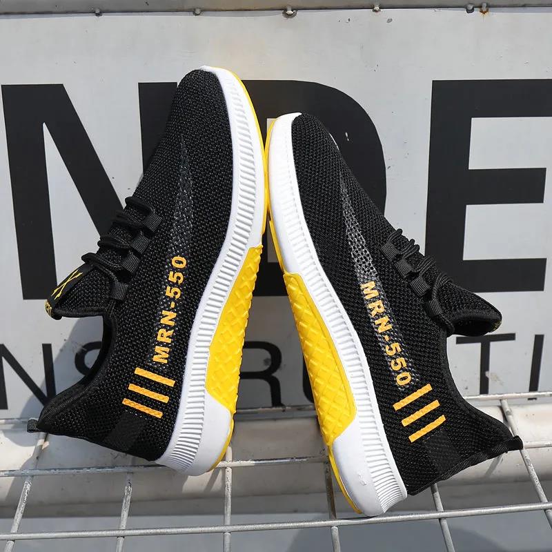 Spring and Autumn Breathable and Comfortable Men's Shoes All-match Korean Style Trendy Sneakers Hollow Net Shoes Non-slip Casual Sports Shoes