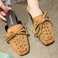 Half Slippers Women's Outer Wear Spring and Summer All-match Fashion Society Square Toe Flat Sandals Women