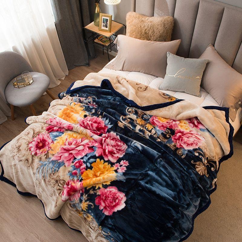 Large-size Fluffy Super Soft Quilt Coral Fleece Blanket Double-sided Plus Fleece Blanket Warm and Breathable Sheets Nap Blanket Air Conditioning Quilt