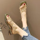 Slippers Women's Outer Wear Fashion Thick Heel Low Heel Flip Flops Women Fashion Sandals and Slippers Women Transparent Slippers Women
