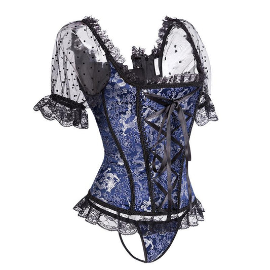 Embroidered Lace Jumpsuit Solid Color Stitching Sexy Body Jumpsuit Romantic Women'S Underwear