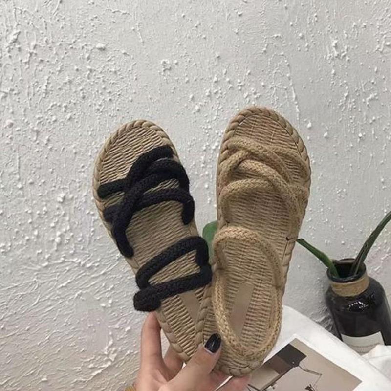 Super Good-looking Roman Sandals, Women's Hemp Rope, Two-wear Slippers, Women's Shoes, Summer Students All-match