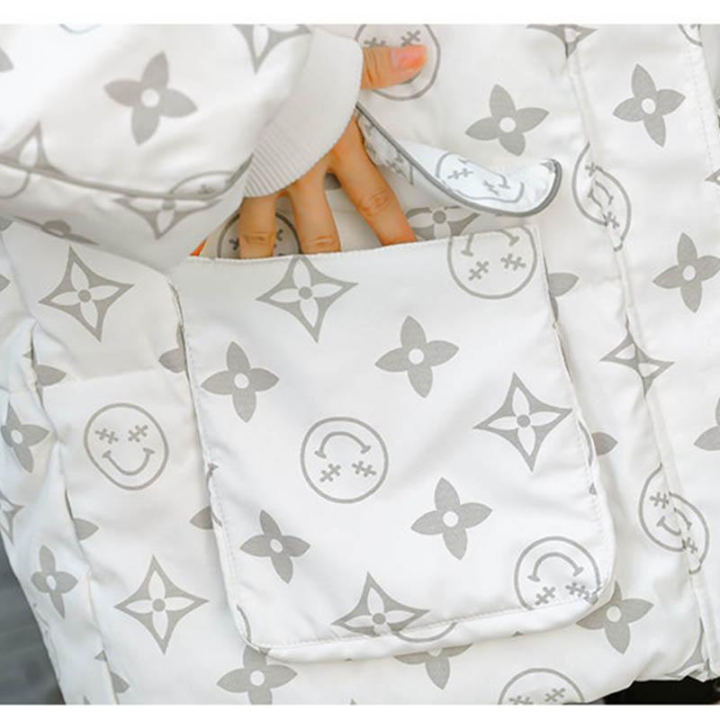 WTEMPO Winter Down Jacket Women Mid-length Hair Luminous Loose Fashion White Duck Down Jacket