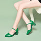 Women's Summer Sandals Comfortable Solid Color Non-slip Wear-resistant Medium Heel Sandals