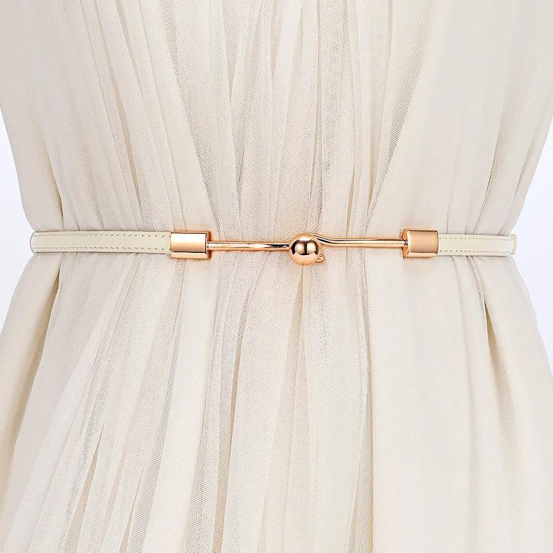 Women's Sweater Skirt Belt Girls Leather Cool Thin Belt Dress Waist Chain Ladies Decorative Belt