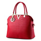 Handbags Women Pu Leather Waterproof Shoulder Shell Crocodile Pattern Bags Crossbody(Solid Color)