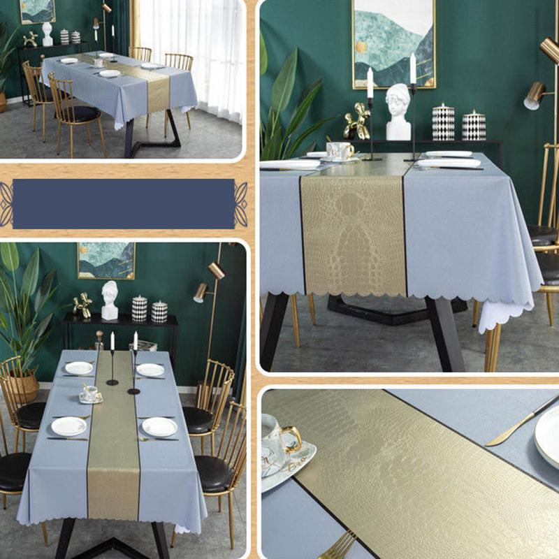 Table Cloth Nordic Rectangular Waterproof Anti-scald Oil-proof Disposable Pvc Coffee Table Table Cloth Table Runner Table Cloth Cushion