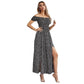 Women's Sexy Slit Wrap Chest One-shoulder Floral Dress Temperament One-piece Dress