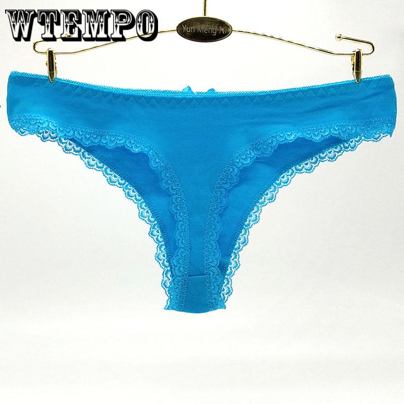 WTEMPO 6 Pcs/Lot Panties Seamless Underwear Briefs Sexy Lace Girl Breathable Cotton Women's Intimate