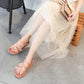 Summer Roman Sandals Female Students Korean Version of The Social Wild Ladies Flat Harajuku Style Beach Sandals