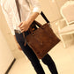 Business Briefcase Men Large Capacity Zipper Leather Anti-theft Waterproof Handbag Shoulder Bag