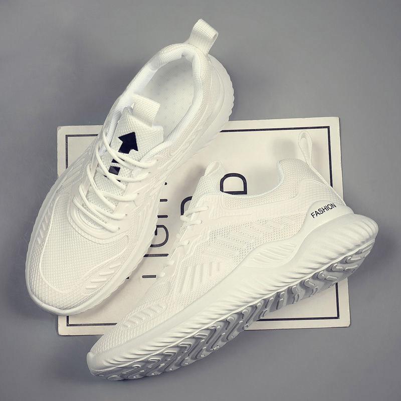 Men's Shoes Spring Breathable Sports Casual White Shoes Men's Trend All-match Mesh Running Shoes
