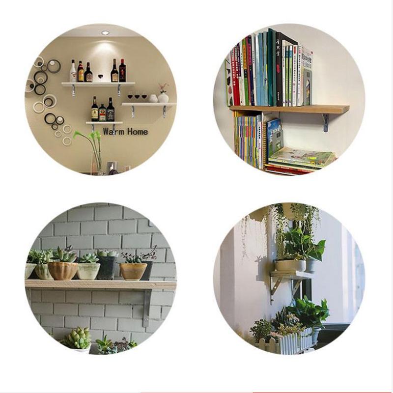 Stainless Steel Tripod with Wooden Shelf Bracket Set Right Angle Bracket Kitchen Support Frame