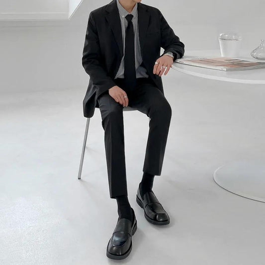 Casual Small Suit Jacket Spring Summer Autumn and Winter Handsome Trend Men's Formal Suit Jacket Trousers Two-piece Suit