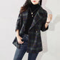 Woolen Plaid Coat Women's Mid-length Spring Loose Suit Coat