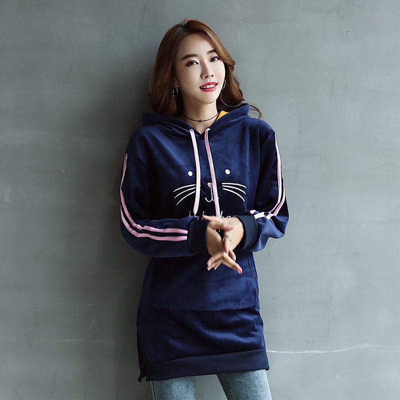 Sweatshirt cotton women's sweatshirt wild large size long sleeve warm Hoodie autumn and winter