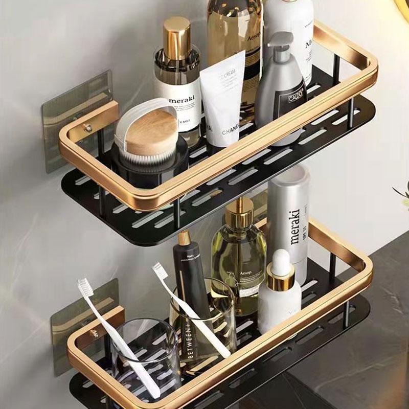 Bathroom Shelves Perforated-Free Toilet Storage Shelf Toiletries Wall Mount Storage Rack Kitchen Organizer Cosmetic Cabinet Storage Rack